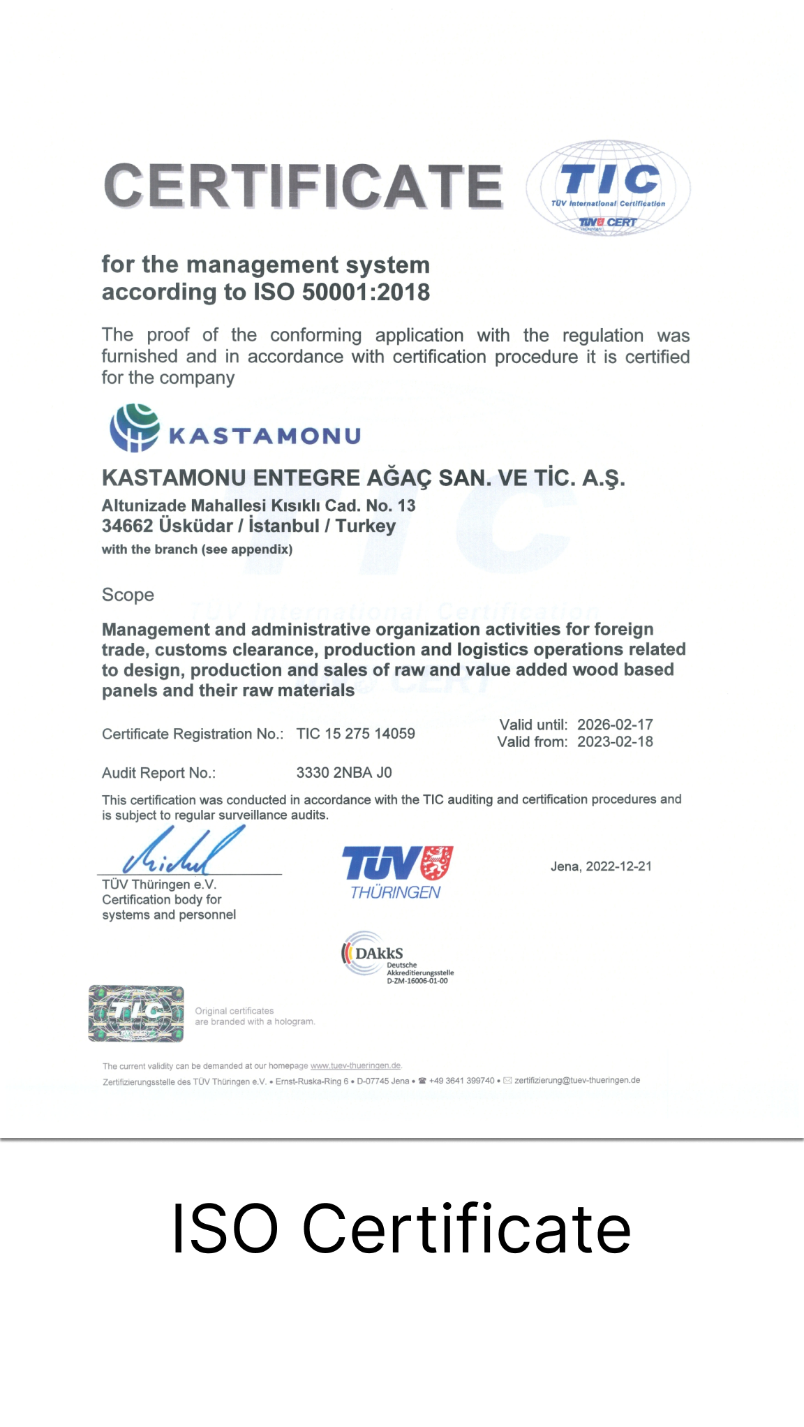 ISO Certificate